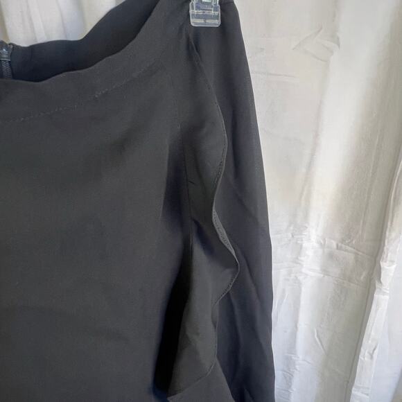 Conrad C Women's Black Faux Wrap Skirt Midi Length Size 12P - Picture 8 of 9